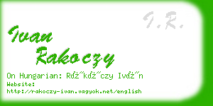 ivan rakoczy business card
